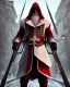 Placeholder: Santa Cruz with long Beard in red assassin Creed clothes,full detail face, high details, cool 1800 city background,