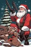 Placeholder: santa claus with shot gun, disney style