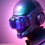 Placeholder: cyberpunk purple masked villain in galaxy, teal and purple smoke, detailed, realistic, 4k