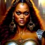 Placeholder: portrait beautiful face Tyra Banks, busty,ancient metal armor balanciaga fashion clothe painting by gaston bussiere, greg rutkowski, yoji shinkawa, yoshitaka amano, tsutomu nihei, donato giancola, tim hildebrandt, oil on canvas, cinematic composition, extreme detail,fit full head inside picture,16k