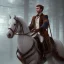 Placeholder: Full body, 3d render, Harry Potter 1800's men style, 1800's hair style, 1800's men clothes style, riding horse, hyper realistic, octane render, unreal engine 5, 8k, palace background, uhd