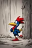 Placeholder: Woody woodpecker on his way to the gallows