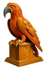 Placeholder: An orange colored lightning elemental parrot designed in ancient Egyptian architectures and sculptures painted by Thomas Hart Benton