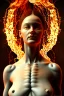 Placeholder: Fire theme art, Portrait of a naked woman by Michelangelo, 8K, close-up face