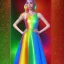 Placeholder: Glittery rainbow dress, full view