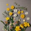 Placeholder: delicate arrangement of pressed flowers, beautiful composition, aesthetic layout, native australian flowers