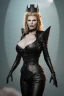 Placeholder: Kim Basinger as evil queen in black leather, busty, cleavage, curvy, angry, stern look. character design by cory loftis, fenghua zhong, ryohei hase, ismail inceoglu and ruan jia. unreal engine 5, artistic lighting, highly detailed, photorealistic, fantasy