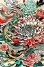 Placeholder: Create a captivating modern tattoo design for print , prestigious floral competition using the elegant influences of japan art style, for print, dynamic elements from fashion and design, and bold Pop Art aesthetics. centralized