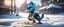 Placeholder: photo shoot of wereduck shadow boxer creature in ice cream and snow, in fallout 4 setting, bokeh, downlight, prize winning, depth of field, in the style of ivo caprino