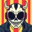 Placeholder: 8 bit pixelart cyberpunk,Hannya-Maske, Comic style