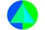 Placeholder: green triangle in the middle of circle, blue and green