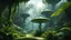 Placeholder: ultra-fine digital painting of a Shape-shifting entity adapting to environments in a Jungle planet with levitating flora, cyberpunkai, super detail, ultra-realism, Volumetric lighting