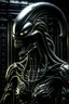 Placeholder: picture of a xenomorph in the style of fritz langs metropolis