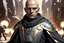 Placeholder: star wars bald male corellian jedi pilot wearing black and gunmetal grey old republic armored robes with gold trim, alone, battle-ready Jedi Master defending a ruined ancient city surrounded by golden light, centered head and shoulders portrait, hyperdetailed, dynamic lighting, hyperdetailed background, 8k resolution, volumetric lighting, light skin, fully symmetric details