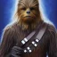 Placeholder: photorealistic and intricate portrait of chewbacca in star wars by robert bissell, wearing beskar armor, deep dark colors, hyperdetailed, 32K, oil on canvas,