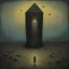 Placeholder: Surreal horror style by Pawel Kuczynski and Zdzislaw Beksinski and Graham Sutherland, childhood deep fear of being alone, diagonal sinister symbolic anthropomorphic paradoxes, midnight elegy, weirdcore, unsettling, asymmetric abstractions, surreal masterpiece, creepy, never before seen art of beyond, dark oil painting