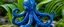 Placeholder: A dark blue water elemental octopus designed in Hawaiian tiki statues painted by Frank Wilson