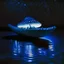 Placeholder: a noctilucent boat made of a mushroom on the ocean at night by artist "Michiel Schrijver",by artist "Leonora Carrington",by artist "Pinhole Photography"