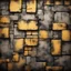 Placeholder: block wall , post-apocalyptic, rough sketch Hyper Realistic golden & black multicolor grungy rustic texture with vignette effect