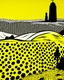 Placeholder: A yellow desert with an Egyptian fortress painted by Roy Lichtenstein