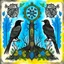 Placeholder: European pagan art with nature and runes and ravens and swedish flag