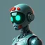 Placeholder: a retro-futuristic humanoid android, space age, dystopia, stylised, digital art, 3d render