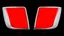 Placeholder: 2 vehicle taillight(with chrome trim) on black background, add details and inner glow