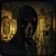 Placeholder: Daguerrotype, close-up, mysterious figure, odd background, Hieronymus Bosch, room, Max Ernst, ambient light, by Minicavio Quollati and Marlost Endgulp, exoteric, mystic, Amano, Botticelli, Hieronymus Bosch, Alphonse Mucha