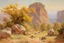 Placeholder: sunny day, rocks, mountains, vegetations, friedrich eckenfelder, and henry luyten impressionism paintings