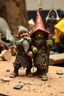 Placeholder: halfling barbarian and Gnome half goblin invention, winning prize at gnome convention,