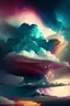 Placeholder: Phantasy landscape with dramatic cloud in analogous color