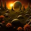 Placeholder: Design an otherworldly alien planet background with strange flora and fauna, sunset, ultra detailed, ultra realistic, extremely realistic, intricate, photorealistic, epic composition, masterpiece, H.R.Giger style