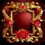 Placeholder: Golden frame baroque with red and roses