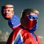 Placeholder: realistic image of donald trump as a mexican wrestling fighter posing outdoors, Mexican eyes wrestling mask, red and blue breeches, confederate flag cape, retro style, 80s, vibrant color, highly detailed, sky background, concept art, unreal engine 5, god rays, ray tracing, RTX, lumen lighting, ultra detail, volumetric lighting, 3d, finely drawn, high definition, high resolution.