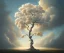 Placeholder: a beautiful digital painting of a marble tree entertwined in tumutluous clouds, intricate white branches and birds flying in the sunlight, blue sky at sunset, elegant, highly detailed, artstation, concept art, matte, sharp focus, art by tom bagshaw, kelogsloops and greg rutkowski