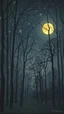 Placeholder: Georges Seurat Painting style for a wood under the full moon