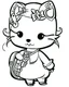 Placeholder: outline art for real Hello Kitty coloring page, Japanese manga style, cartoon style, cute face, white background sketch style, full body is a must, only use outline, clean line art, no shadow, bold outline