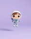 Placeholder: pop mart's space molly cosmonaut figurine, floating on solid background color