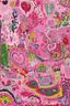 Placeholder: A pink magical kingdom with hearts designed in Australian aboriginal art painted by Jean Dubuffet