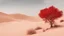 Placeholder: arbol rojo en un desierto