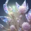 Placeholder: one big crystal subtle flower in a galactic ambiance with a beautiful fairy, transparent petals, delicate colors, in the foreground, full of details, smooth，soft light atmosphere, light effect，vaporwave colorful, concept art, smooth, extremely sharp detail, finely tuned detail, ultra high definition, 8 k, unreal engine 5, ultra sharp focus