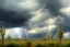 Placeholder: a stormy monsoon rainstorm in the arizona desert, the landscape is mostly green with lots of mesquite trees and bushes, puddles, volumetric lighting, volumetric clouds, beautiful cloudy deep blue sky, 8k, uhd, by georgia o'keeffe and thomas kinkade and quentin mabille and geoffroy thoorens, trending on artstation