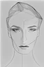 Placeholder: Draw nester formentera style for face shape with vertical black line