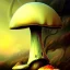 Placeholder: a painting of a mushroom lamp