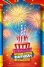 Placeholder: birthday party with fireworks flyer