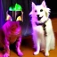 Placeholder: Cat and dog, hot disco mandalorian, party, chicken