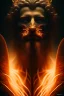 Placeholder: portrait photography of an ethereal beautiful animal god, Fire theme art, Dark moody night atmosphere, Portrait of a man by Michelangelo, 8K, close-up face, anatomically perfect face, oak tree roots, ignore NSFW