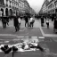 Placeholder: pencil black and white dead people dancing in the streets of paris