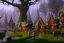 Placeholder: Immersive​ fantasy elven town house city in the deep forest with ancient elder tree blossom river 4k full hd