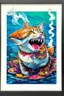 Placeholder: smoking shark cat fish in the style of warhol